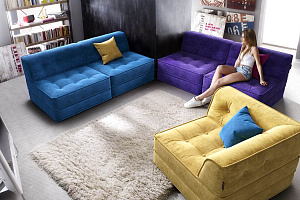 Угловой диван Гоа для гостиной в стиле лофт, разноцветные бескаркасные диваны